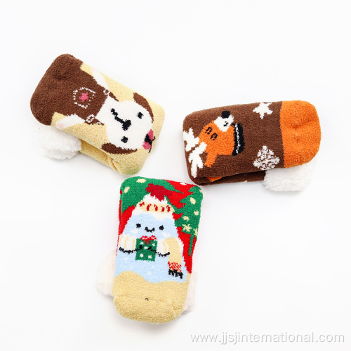 cartoon lambskin christmas socks